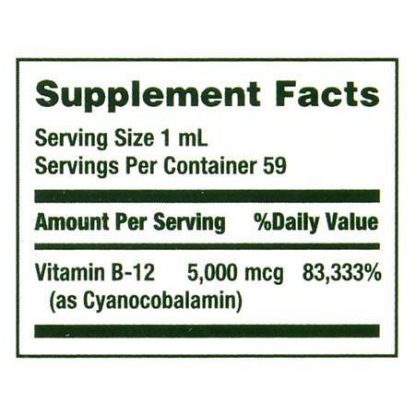 Nature's Bounty Vitamin B12 Sublingual Liquid Natural Berry 5000 mg 2 fl oz
