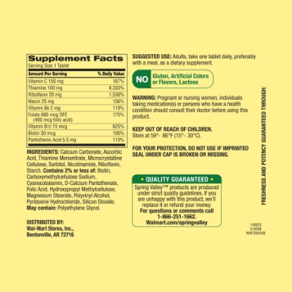 Spring Valley Super Vitamin B-Complex Tablets 500 Count