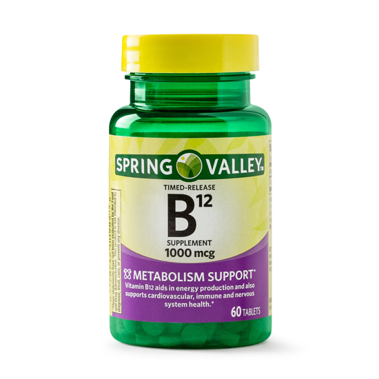 Spring Valley Vitamin B12 Timed-Release Tablets 1000 mg 60 Count