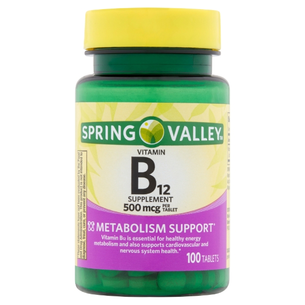 Spring Valley Vitamin B12 Tablets 500 mg 100 Count