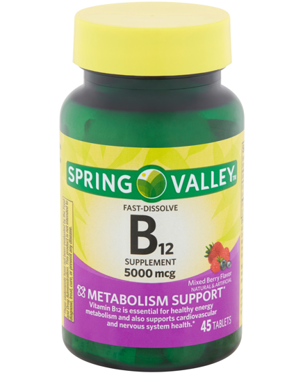 Spring Valley Vitamin B12 Fast Dissolve Tablets 5000 mg 45 Count