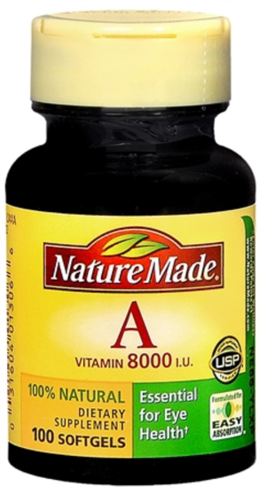 Nature Made Vitamin A 8000 IU Softgels 100 Soft Gels