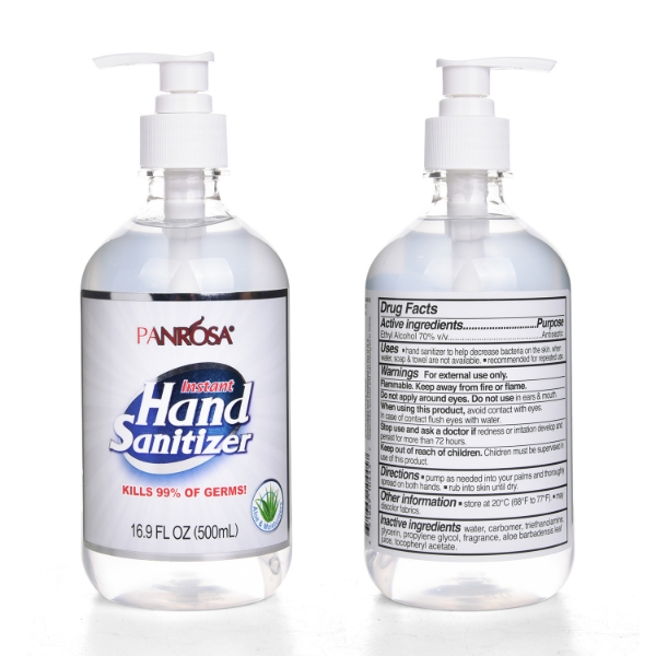 Panrosa Alcohol Instant Hand Sanitizer 1 Count of 16.9oz 500ML