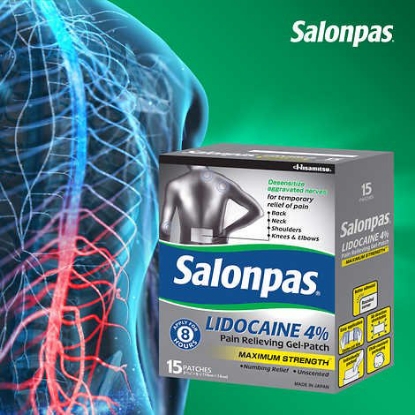 Salonpas Lidocaine Pain Relieving Gel-Patch 15 ct