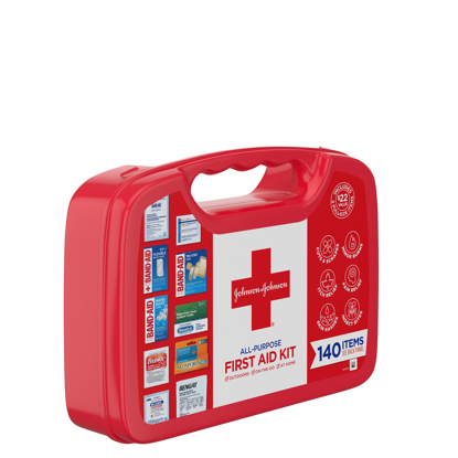 Johnson & Johnson All-Purpose Portable Compact First Aid Kit 140 pc