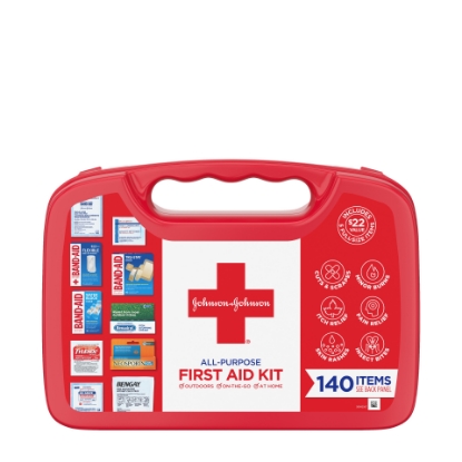 Johnson & Johnson All-Purpose Portable Compact First Aid Kit 140 pc