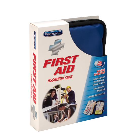 First Aid Only Essential Care First Aid Kit Fabric Case 195 Pc