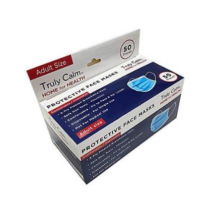 Truly Calm 3 Ply Pleated Protective Breathable Face Mask 50 pk