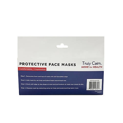 Truly Calm 3 Ply Pleated Protective Breathable Face Mask 50 pk