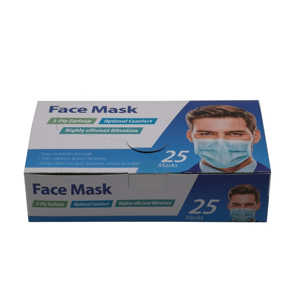 3 Ply Earloop Face Mask 25 ct