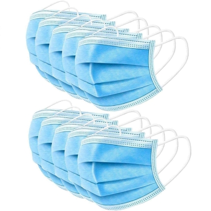 25 Unit Earloop Face Masks Soft & Comfortable 3 Ply Non-Woven Fabric Disposable Safety Cover Guard against Air Pollution Unseen Airborne Substances Pollen Smoke etc with Resealable Bag By Nifola