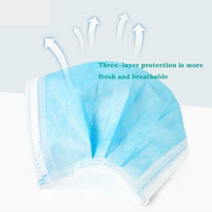 25 unit Disposable Face Masks 3 Ply Non-Woven Fabric Soft & Comfortable Safety Cover Guard against unseen airborne substances Pollen Smoke Air Pollution with Free Resealable Bag