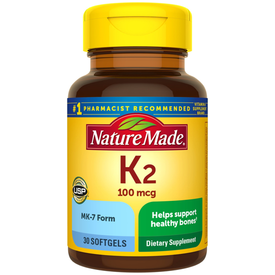 Nature Made Vitamin K2 100 mg Softgel 30 Count for Bone Health