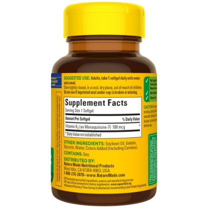Nature Made Vitamin K2 100 mg Softgel 30 Count for Bone Health