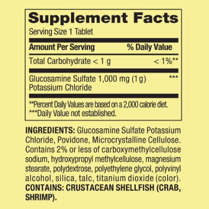 Spring Valley Glucosamine Sulfate Potassium Chloride Tablets 1000 mg 120 Count