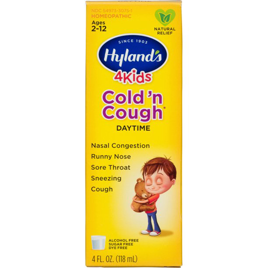 Hyland's 4 Kids Cold 'n Cough Relief Liquid Natural Relief of Common Cold Symptoms 4 Ounces