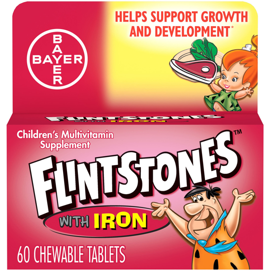 Flintstones Chewable Kids Vitamins w Iron Multivitamin for Kids 60 Ct