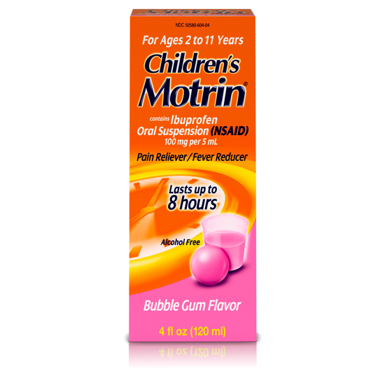 Children's Motrin Ibuprofen Kids Medicine Bubblegum Flavor 4 fl. oz