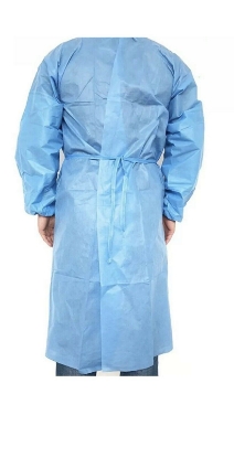 Gowns Disposable Surgical Isolation Medical Protective Clothing Non-woven with Elastic Cuff 1 Count