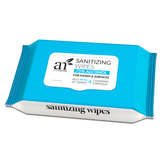 ArtNaturals Hand Sanitizing Wipes Portable Hand Sanitizer Wipes Unscented Keep Hands Hygienic 1 Pack  50PCS