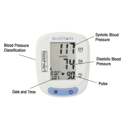 Bluestone Automatic LCD Wrist Blood Pressure Monitor Adjustable Cuff & Storage Case