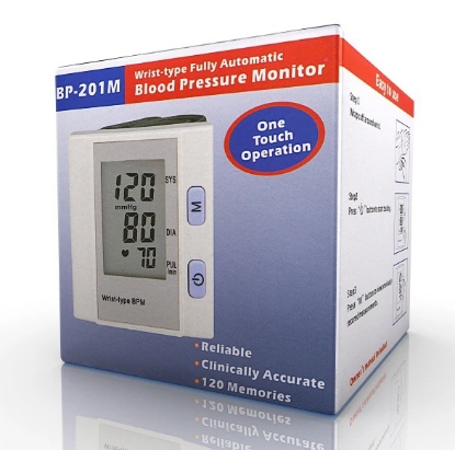 Wrist Fully Automatic Blood Pressure monitor Cuff  Digital  BP-201M