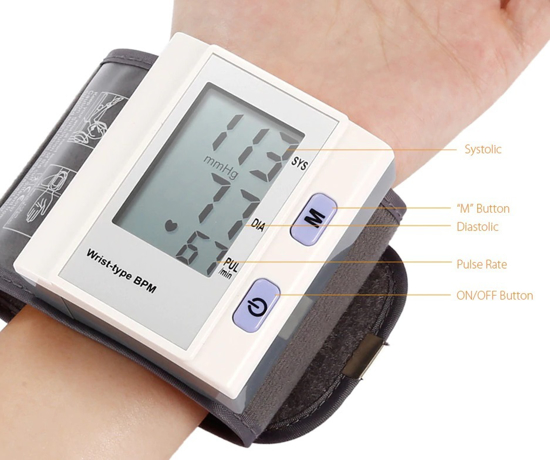 Wrist Fully Automatic Blood Pressure monitor Cuff  Digital  BP-201M