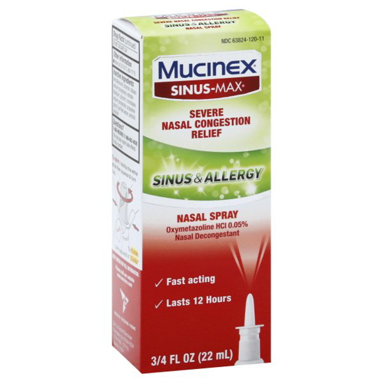 Mucinex Sinus & Allergy Fast Acting Nasal Congestion Relief Spray, Fast Acting 12 Hour Severe Nasal Congestion Relief 