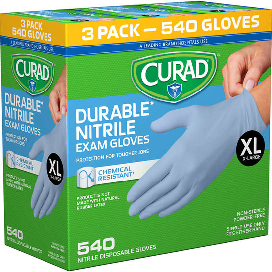 Picture of Curad Durable Nitrile Exam Gloves  Extra Large  600ct