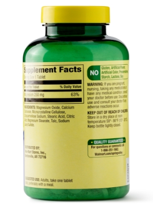 Spring Valley Magnesium Tablets 250mg