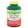 Spring Valley Fish Flax & Borage Oil Softgels 120 Count  2 pak