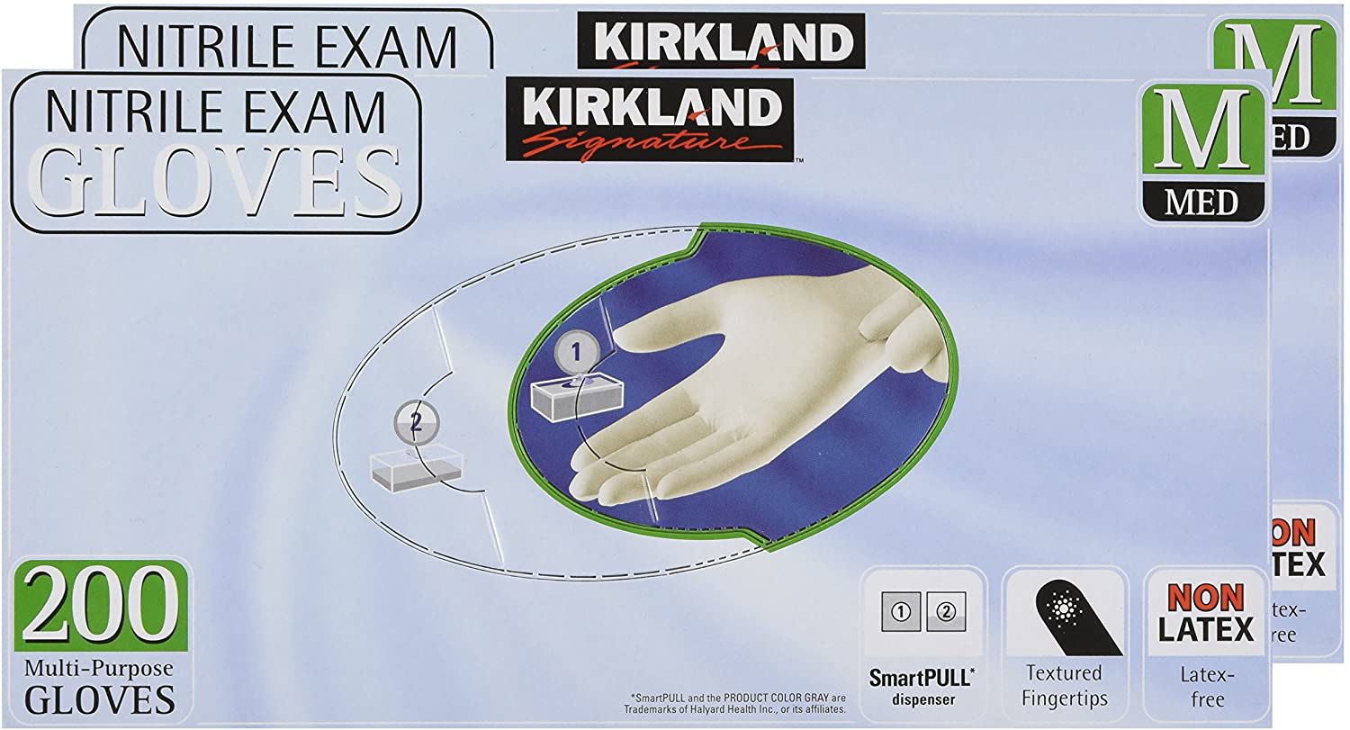 Kirkland Signature Nitrile Exam Gloves, Size Med. 200