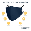 SKIN360 Premium Reusable Cloth Face Mask Choose Your Color 6 pk