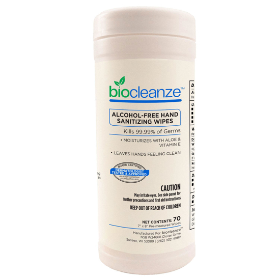 biocleanze Alcohol-Free Hand Sanitizing Wipes (70 ct.)
