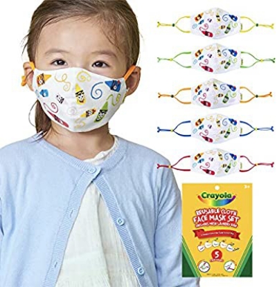 Crayola Kids Reusable Cloth Face Mask Set, Cool Colors (5 pk.)