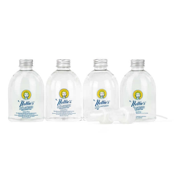 Nellie's Hand Sanitizer, Eucalyptus, 12 fl oz, 4-count