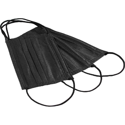 FLTR General Use Face Mask, Single Use, One Size, Black, 50 ct