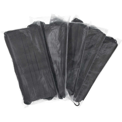 FLTR General Use Face Mask, Single Use, One Size, Black, 50 ct