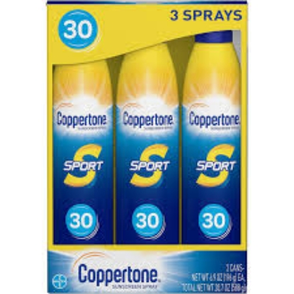 Coppertone Sport Continuous Spray Sunscreen, SPF 30 6.9 oz. 3 pk.