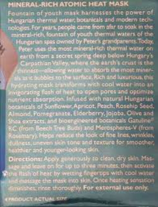 Peter Thomas Roth Hungarian Thermal Water Mineral-Rich Atomic Heat Mask 5.1 fl. oz.