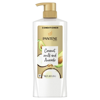 Picture of Pantene Pro-V Paraben Free, Dye Free, Mineral Oil Free Coconut Milk and Avocado Moisturizing Conditioner for Dry Hair 38.2 fl. oz.