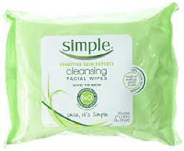 Simple Cleansing Facial Wipes 25 ct. each, 4 pk.