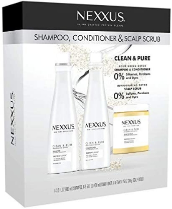 Nexxus Clean and Pure Shampoo, Conditioner and Scrub 3 pk.