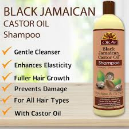 OKAY Black Jamaican Castor Oil Moisture Growth Shampoo and Conditioner - Sulfate, Silicone, Paraben Free 12 oz. 2pk.