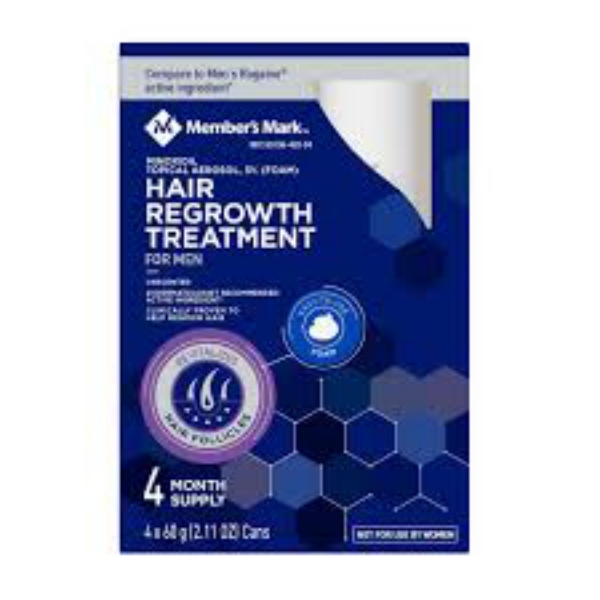 Member's Mark Hair Regrowth 5% Aerosol Foam  For Men 2.11 oz. 4 ct.