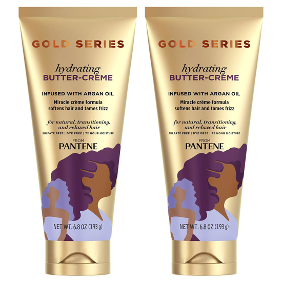 Pantene Gold Series Sulfate-Free Hydrating Butter Cream with Argan Oil for Curly & Coily Hair  6.8 oz. 2 pk.
