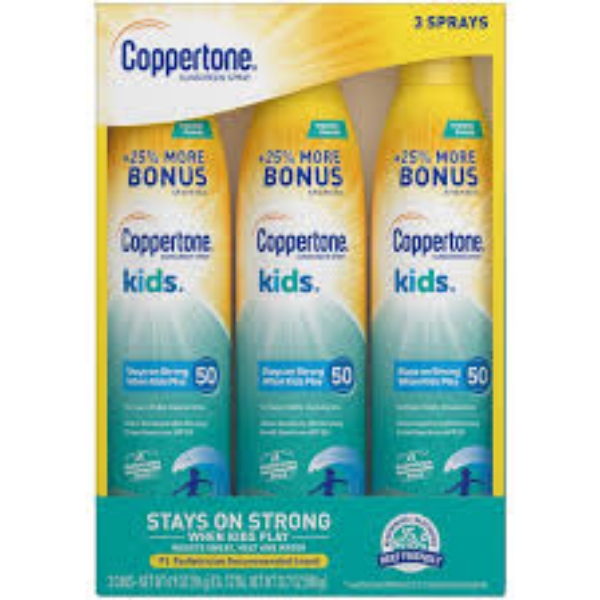 Coppertone Sunscreen Spray for Kids, 3 pk.