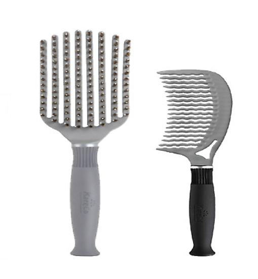 KareCo Professional Comb & Paddle Brush Hair Brush Set