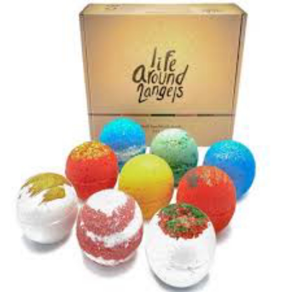 Lifearound2angels Bath Bomb, Christmas Edition Set 6 oz. 9 pk.
