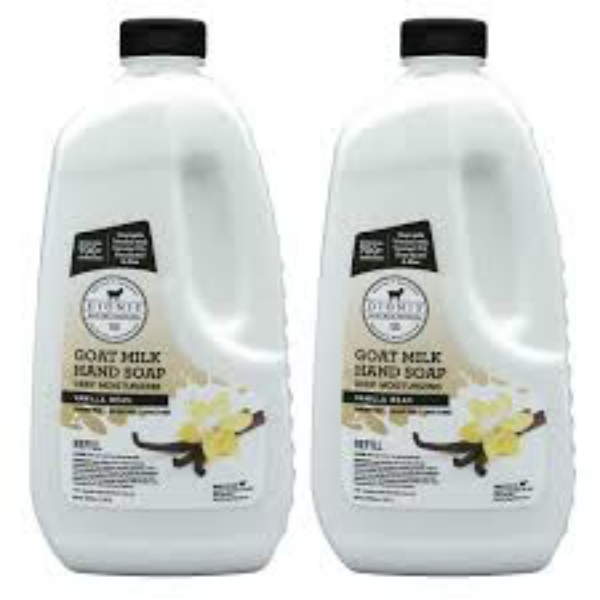 DIONIS Goat Milk Vanilla Bean Hand Soap Refill, 48 fl oz 2 pack